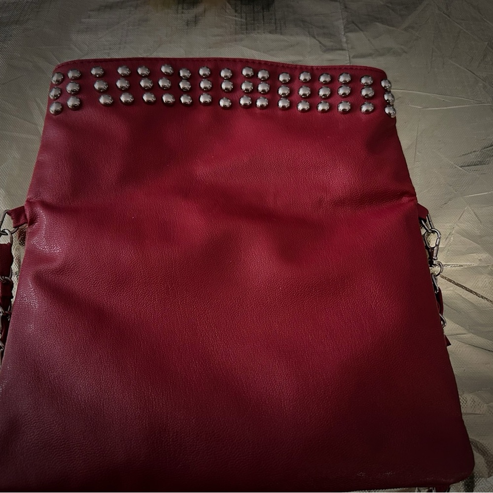 Elegant Red Studded Clutch - Picture 11 of 16